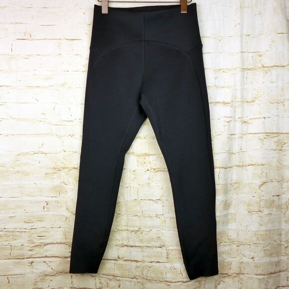 Spyder Active Leggings Womens M Black High Rise Ankle Scuba Altered Crop Hem 24” - Picture 2 of 11